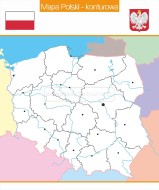 Nakładka magnetyczna 100% - Mapa Polski województwa- miasta kolor