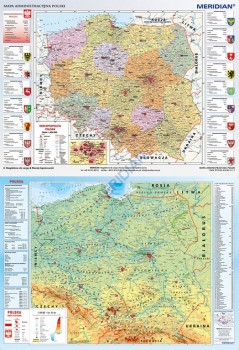 DUO Mapa administracyjna Polski / Polska fizyczna z elementami ekologii